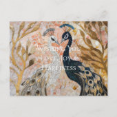 Carte Postale Joli Peacock Pink Gold Noël (Devant)