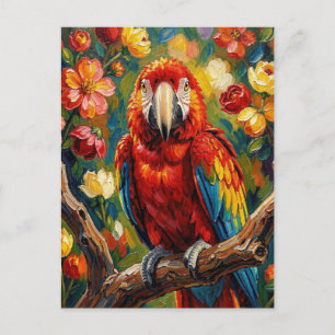 Carte Postale Joli perroquet ara impasto Garder le contact