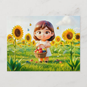 Carte Postale Joli personnage 3D de la Vierge du zodiaque
