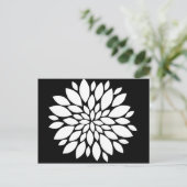 Carte Postale Joli pétales de fleurs blanches Art sur noir (Debout devant)