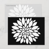 Carte Postale Joli pétales de fleurs blanches Art sur noir (Devant / Derrière)