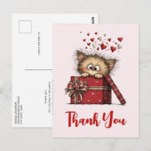Carte Postale Joli petit chaton de dessin animé dans une boîte a (Devant / Derrière)