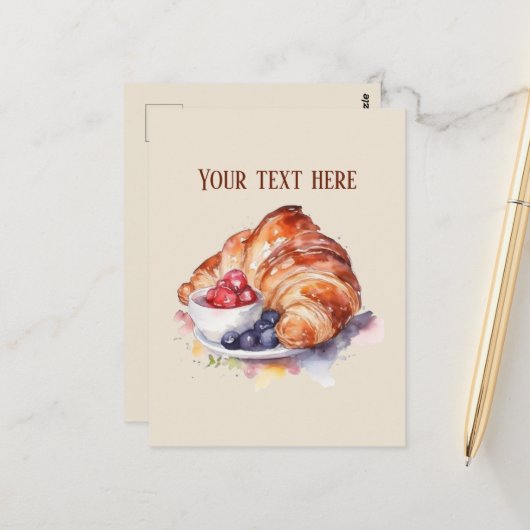 Carte Postale Joli petit déjeuner, ajouter du texte (Devant/Arrière en situation)
