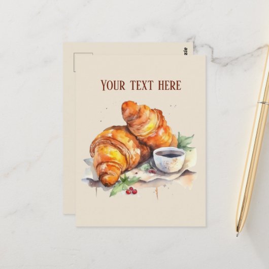 Carte Postale Joli petit déjeuner, ajouter du texte (Devant/Arrière en situation)