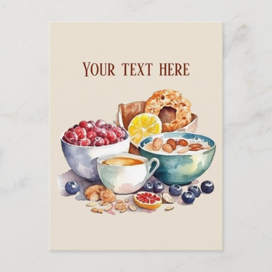 Carte Postale Joli petit déjeuner, ajouter du texte (Devant)