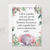 Carte Postale Joli petit éléphant (Devant / Derrière)