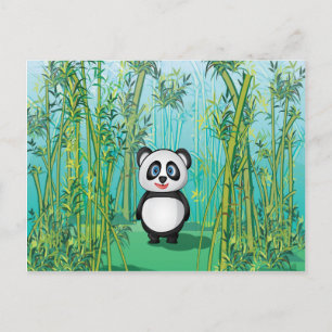 Carte Postale Joli petit panda dans la forêt de bambou