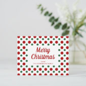 Carte Postale Joli Pois Rouge Et Vert Joyeux Noël (Debout devant)