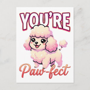 Carte Postale Joli Poodle de la Saint-Valentin – Tu es Par-fait