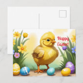 Carte Postale Joli poussin de Pâques 1, Pâques (Devant / Derrière)