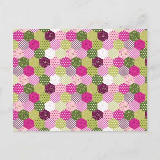Carte Postale Joli Pretty Rose Vert Mulberry Patchwork Quilt Des (Devant)