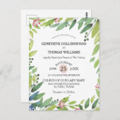 Carte Postale Joli Printemps Botanique Blush Rose Mariage Invita (Devant / Derrière)