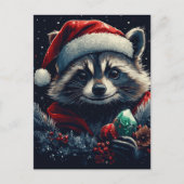 Carte Postale Joli Raccoon de Noël (Devant)