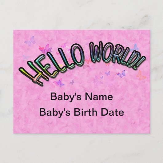 Carte Postale Joli Rainbow Hello World (Devant)