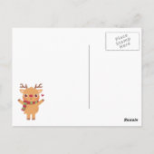 Carte Postale Joli Reindeer, Joyeux Noël Mon Ami De Cerf (Dos)