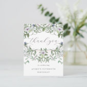 Carte Postale Joli remerciement d'anniversaire floral (Debout devant)