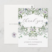 Carte Postale Joli remerciement d'anniversaire floral (Devant / Derrière)