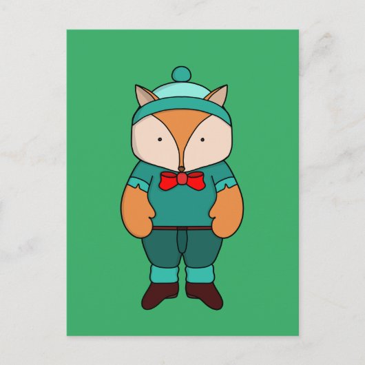Carte Postale Joli renard vert (Devant)