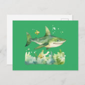 Carte Postale Joli requin de la Saint Patrick (Devant / Derrière)