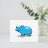 Carte Postale joli rhinocéros bleu (Debout devant)