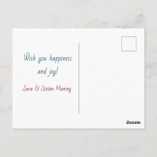 Carte Postale Joli rose faux parties scintillant gnome monogramm (Dos)