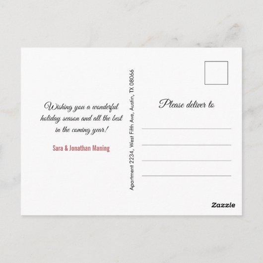 Carte Postale Joli rose or argent parties scintillant Noël Nouve (Dos)