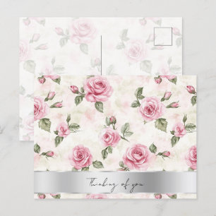 Carte Postale Joli rose Roses Floral Penser de vous