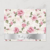 Carte Postale Joli rose Roses Floral Penser de vous (Devant)