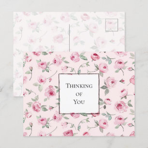 Carte Postale Joli rose Roses Floral Penser de vous