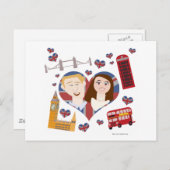 Carte Postale Joli Royal Mariage Couple (Devant / Derrière)