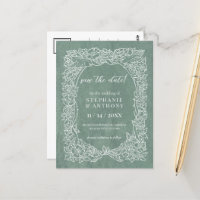Joli Sage Vert Blanc Floral Date d'enregistrement