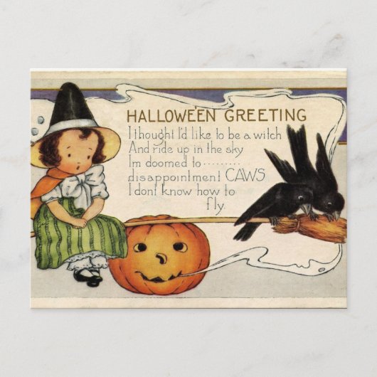 Carte Postale Joli salut d'Halloween Vintage (Devant)