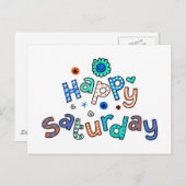 Carte Postale Joli Samedi Semaine Greeting Expression Texte (Devant / Derrière)