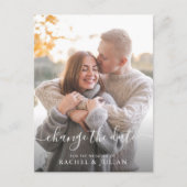 Carte Postale Joli script blanc changer la date (Devant)