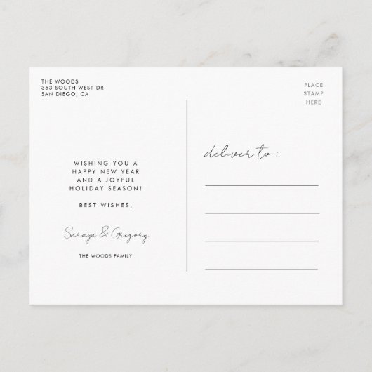 Carte Postale Joli script Joyeux Noël photo (Dos)