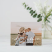 Carte Postale Joli script Joyeux Noël photo (Debout devant)