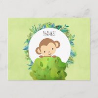 Joli singe derrière une fête de buisson Merci
