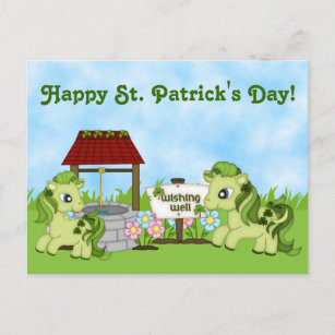 Carte Postale Joli St. Patrick's Day Horse Ponies