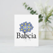 Carte Postale Joli T-shirt Babcia Fleur Bleue (Debout devant)