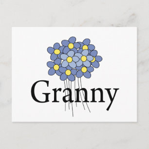 Carte Postale Joli T-shirt Flower Granny