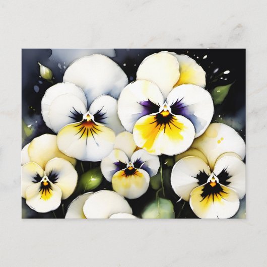 Carte Postale Joli tableau blanc aquarelle (Devant)
