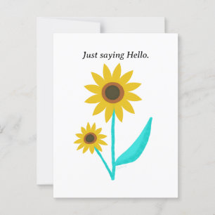 Carte Postale Joli tournesol numérique dessiné à la main avec do