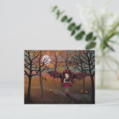 Carte Postale Joli Vampire d'Automne et Chat Noir (Debout devant)