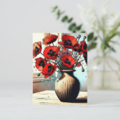 Carte Postale Joli Vase de Red Poppies (Debout devant)