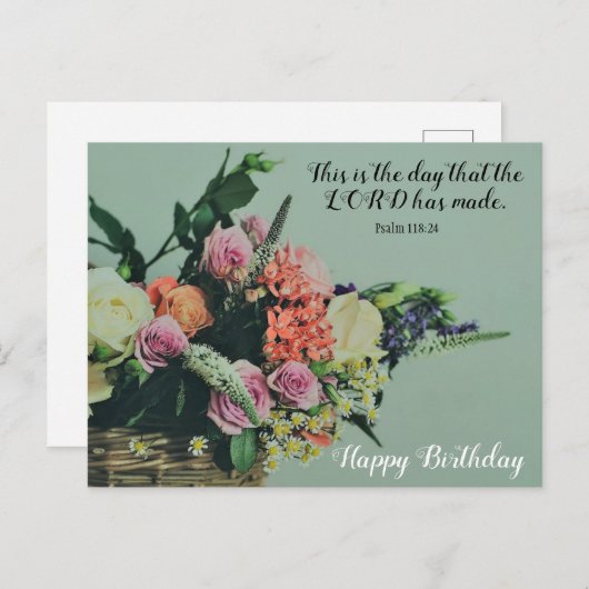 Carte Postale Joli verset de la Bible pour l'anniversaire (Devant / Derrière)