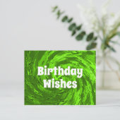 Carte Postale Joli Vert Gras Joyeux Anniversaire (Debout devant)