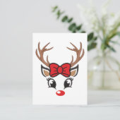 Carte Postale Joli visage de rennes de Noël (Debout devant)