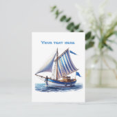 Carte Postale Joli voilier de plage ajouter du texte (Debout devant)