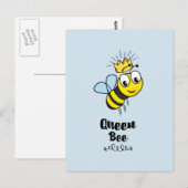 Carte Postale Jolie abeille reine avec couronne (Devant / Derrière)