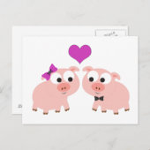 Carte Postale Jolie amour de porc (Devant / Derrière)